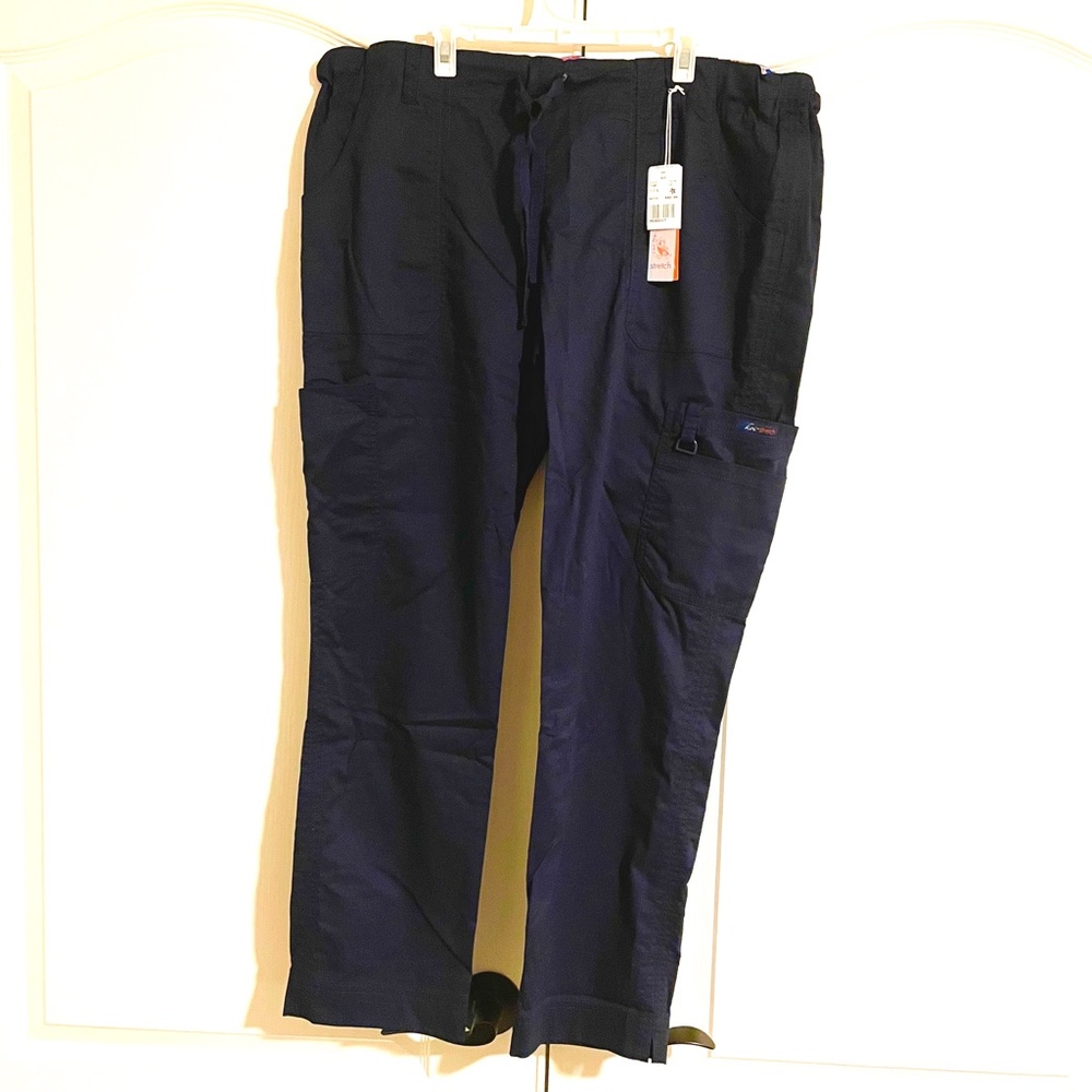 Koi Stretch Lindsey Scrub Pants-Navy Blue- Large PETITE- NWT #124